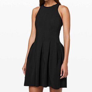 EUC Lululemon Here To There Dress Black Women's 6 Zip up Pockets Tennis casual S